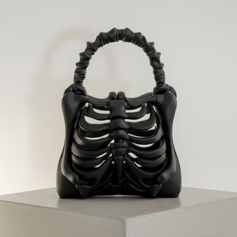 Ribcage Skeleton Handbag – Gothic Sculptural Bone Tote