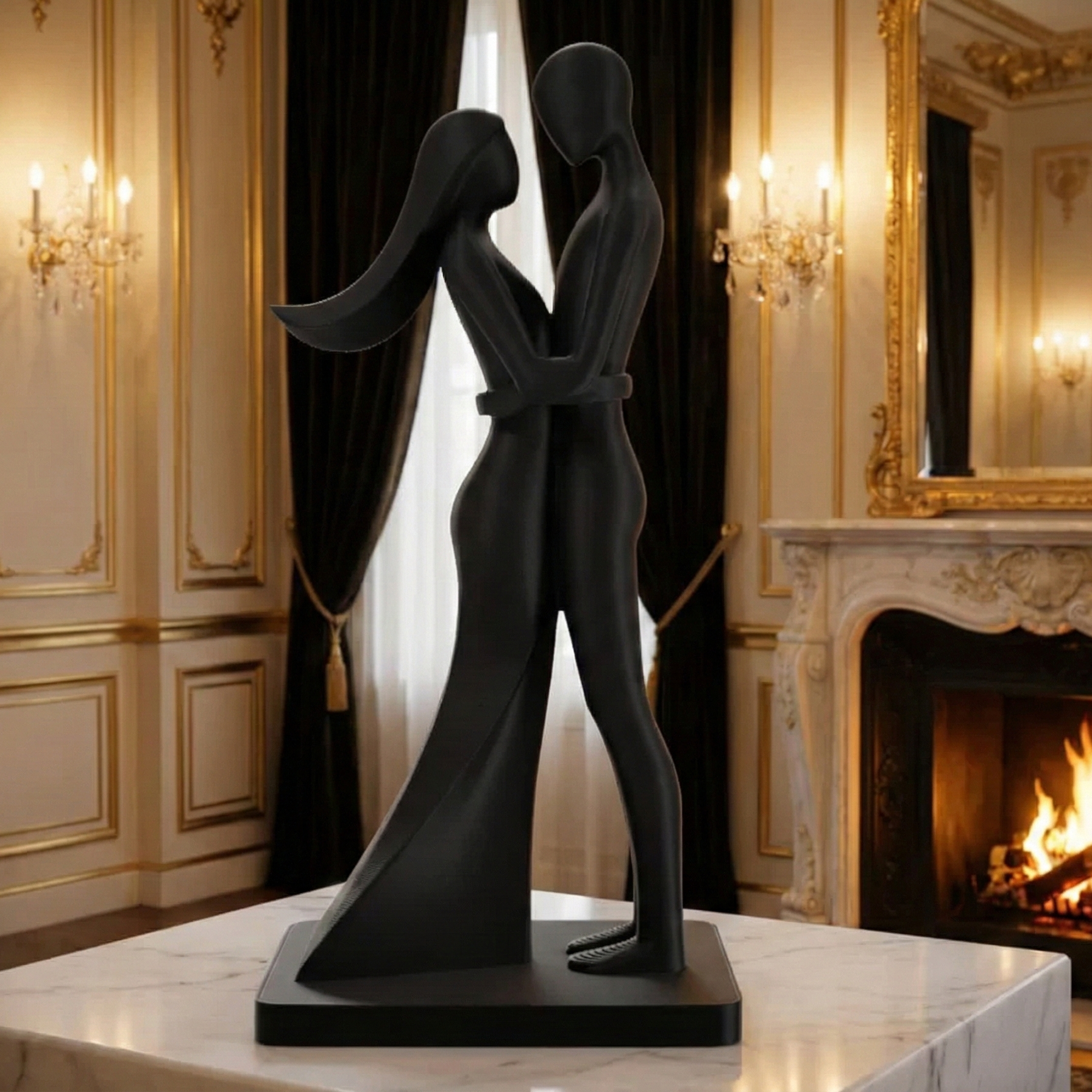 Romantic Embracing Sculptural Statue