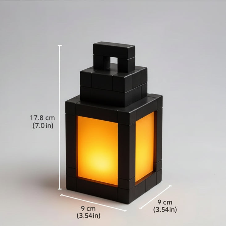 Minecraft Style LED Lantern | Pixel Block Night Lamp