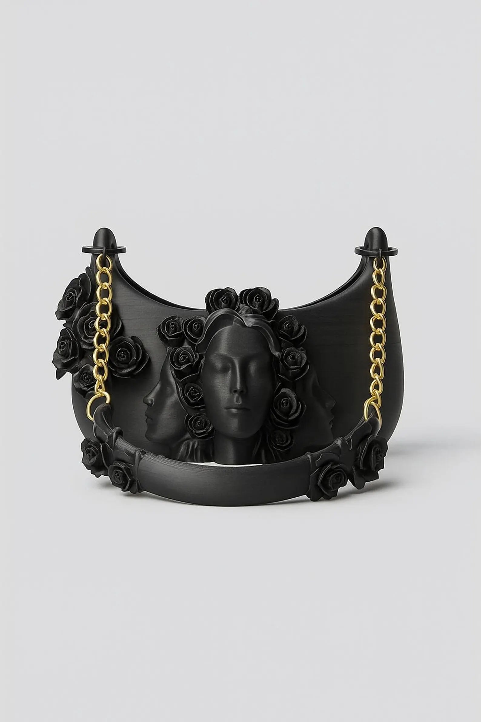 RareDude Sculpted Gothic Face Handbag – Statement Purse